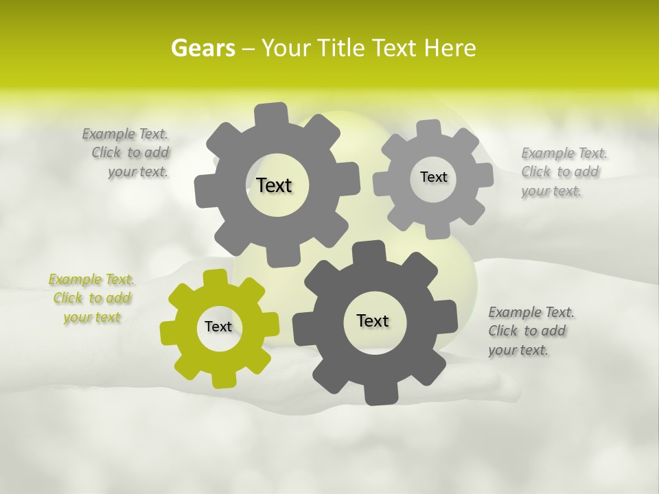 Two Hands Holding A Green Heart Powerpoint Template PowerPoint Template