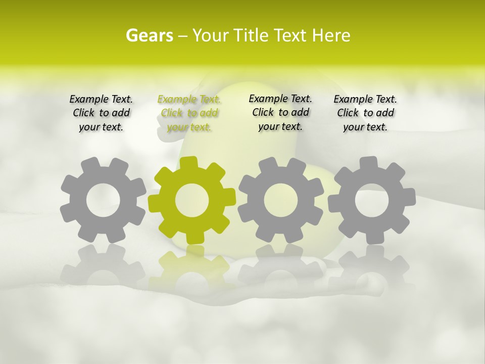 Two Hands Holding A Green Heart Powerpoint Template PowerPoint Template