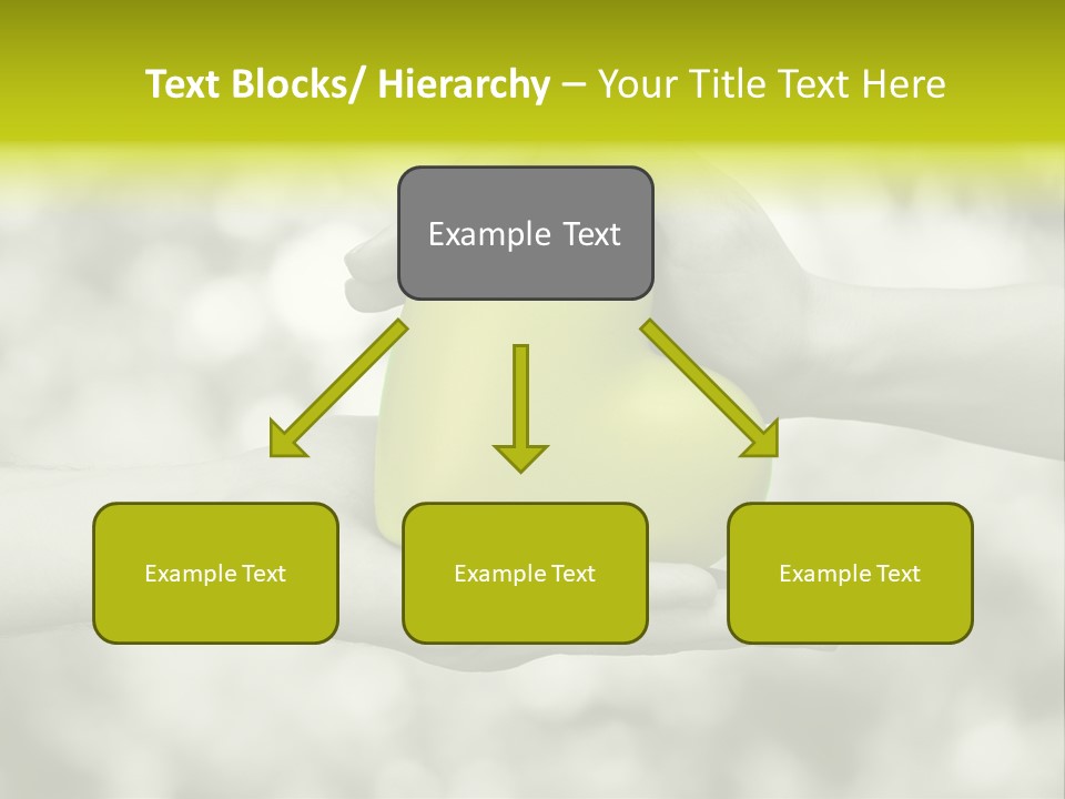 Two Hands Holding A Green Heart Powerpoint Template PowerPoint Template