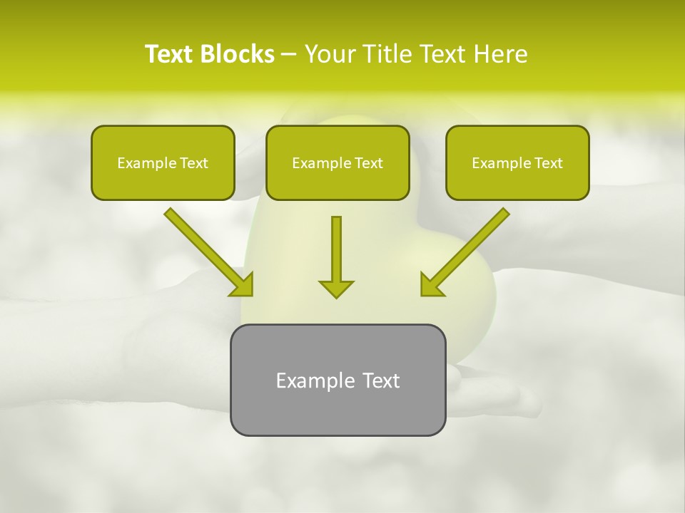 Two Hands Holding A Green Heart Powerpoint Template PowerPoint Template