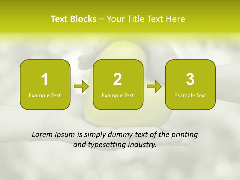 Two Hands Holding A Green Heart Powerpoint Template PowerPoint Template