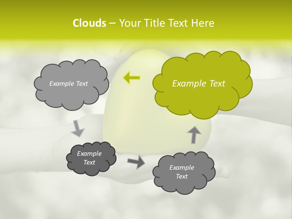 Two Hands Holding A Green Heart Powerpoint Template PowerPoint Template