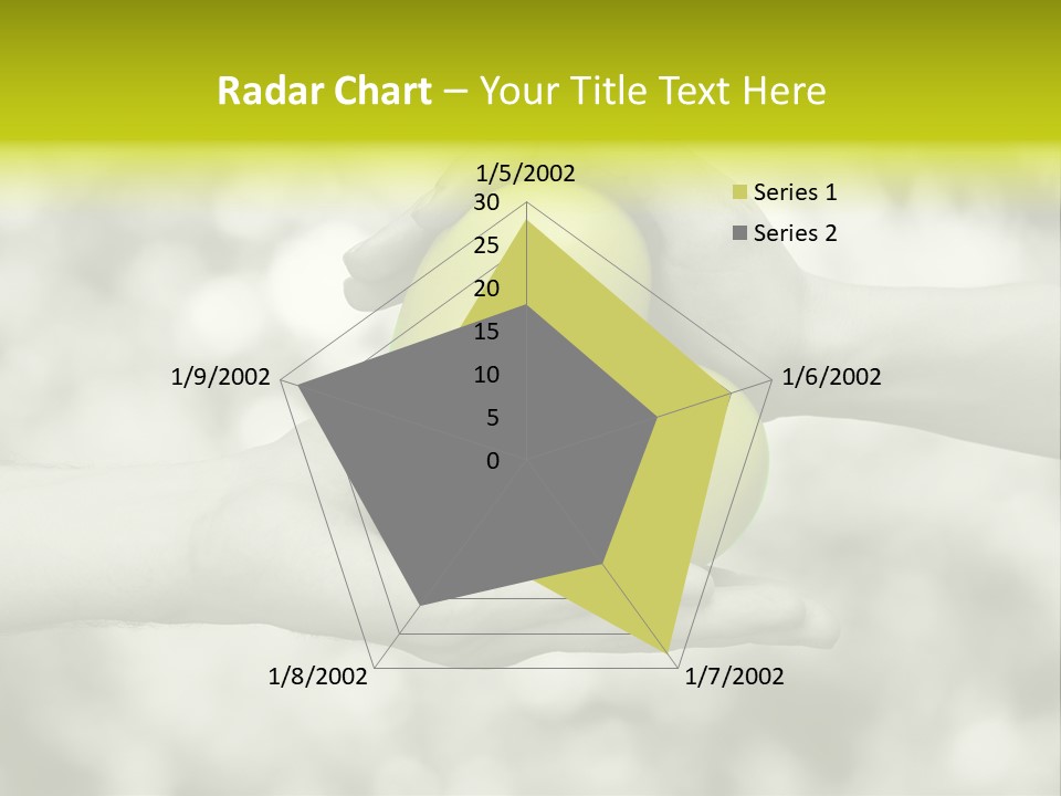 Two Hands Holding A Green Heart Powerpoint Template PowerPoint Template