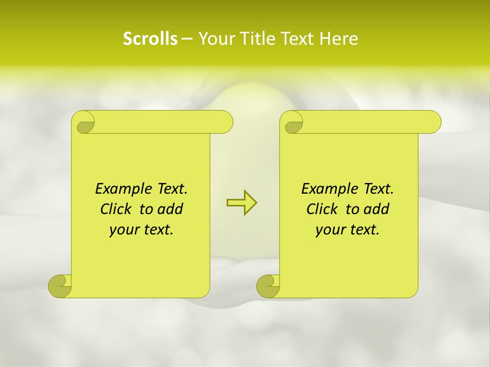 Two Hands Holding A Green Heart Powerpoint Template PowerPoint Template