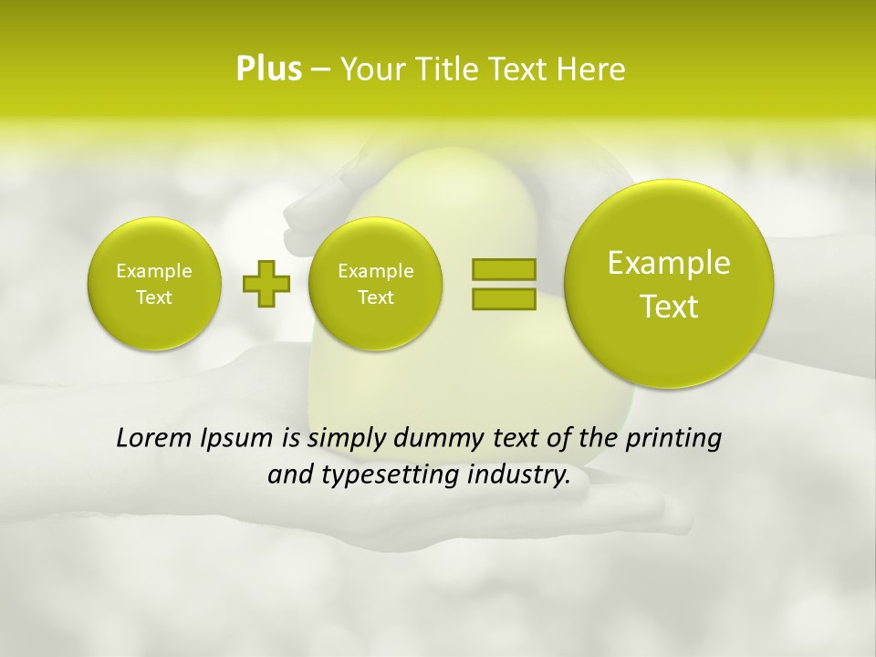 Two Hands Holding A Green Heart Powerpoint Template PowerPoint Template