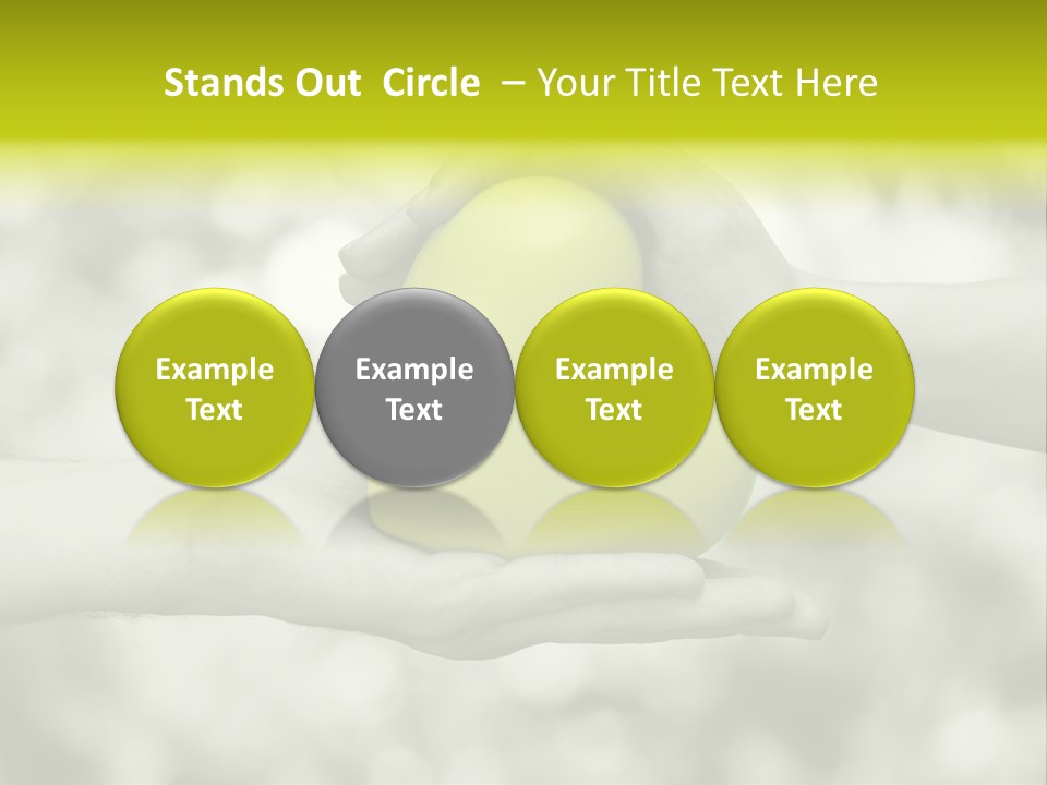 Two Hands Holding A Green Heart Powerpoint Template PowerPoint Template