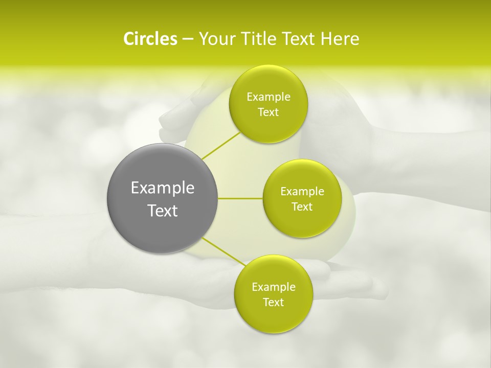 Two Hands Holding A Green Heart Powerpoint Template PowerPoint Template