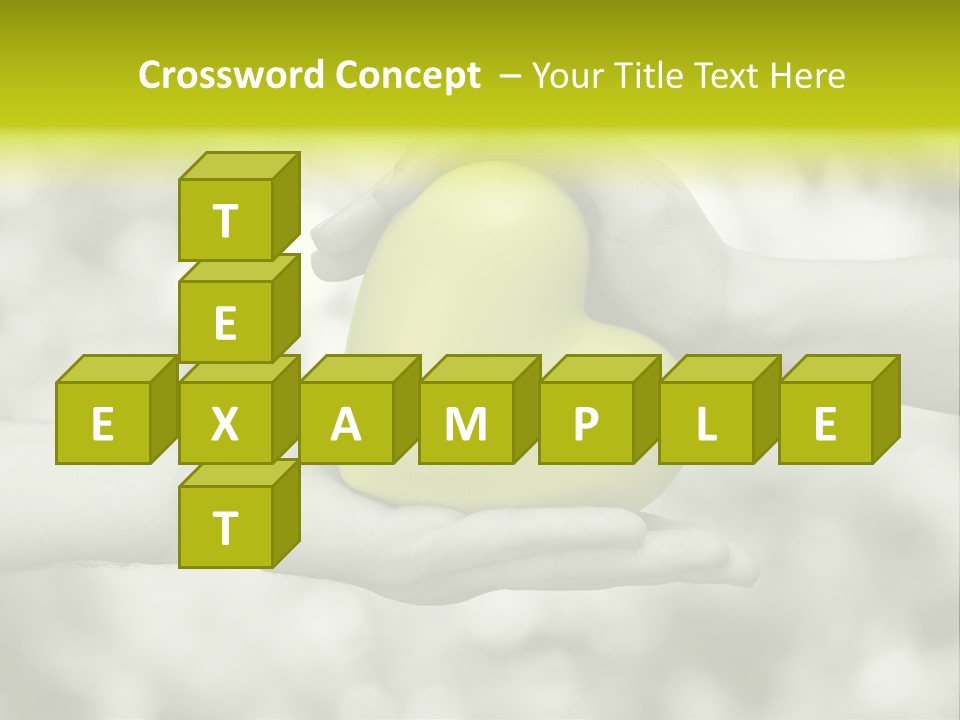 Two Hands Holding A Green Heart Powerpoint Template PowerPoint Template