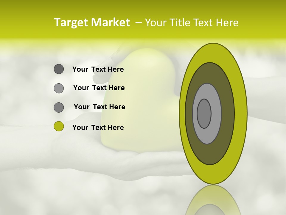 Two Hands Holding A Green Heart Powerpoint Template PowerPoint Template