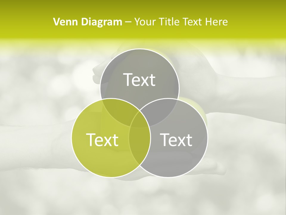 Two Hands Holding A Green Heart Powerpoint Template PowerPoint Template