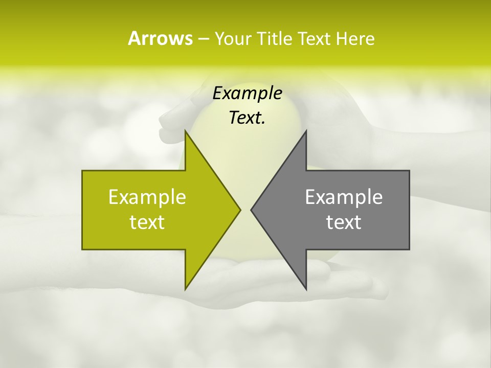 Two Hands Holding A Green Heart Powerpoint Template PowerPoint Template