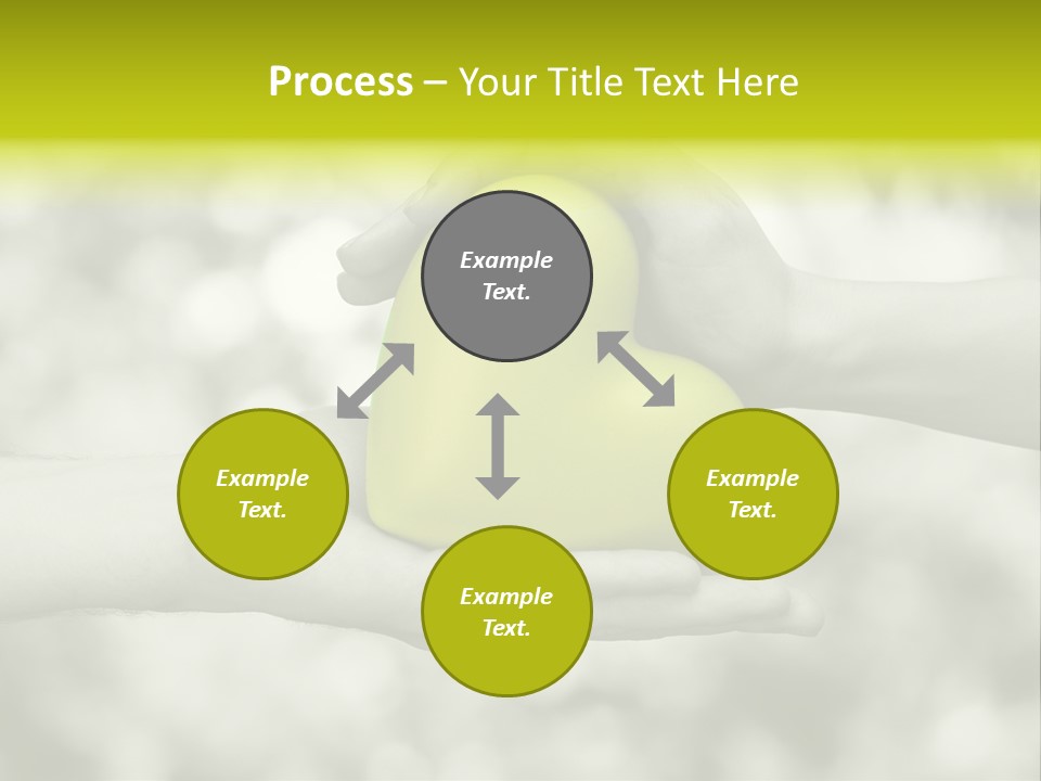 Two Hands Holding A Green Heart Powerpoint Template PowerPoint Template