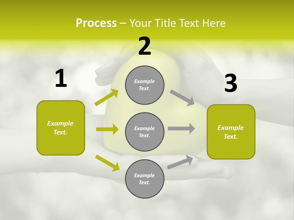 Two Hands Holding A Green Heart Powerpoint Template PowerPoint Template