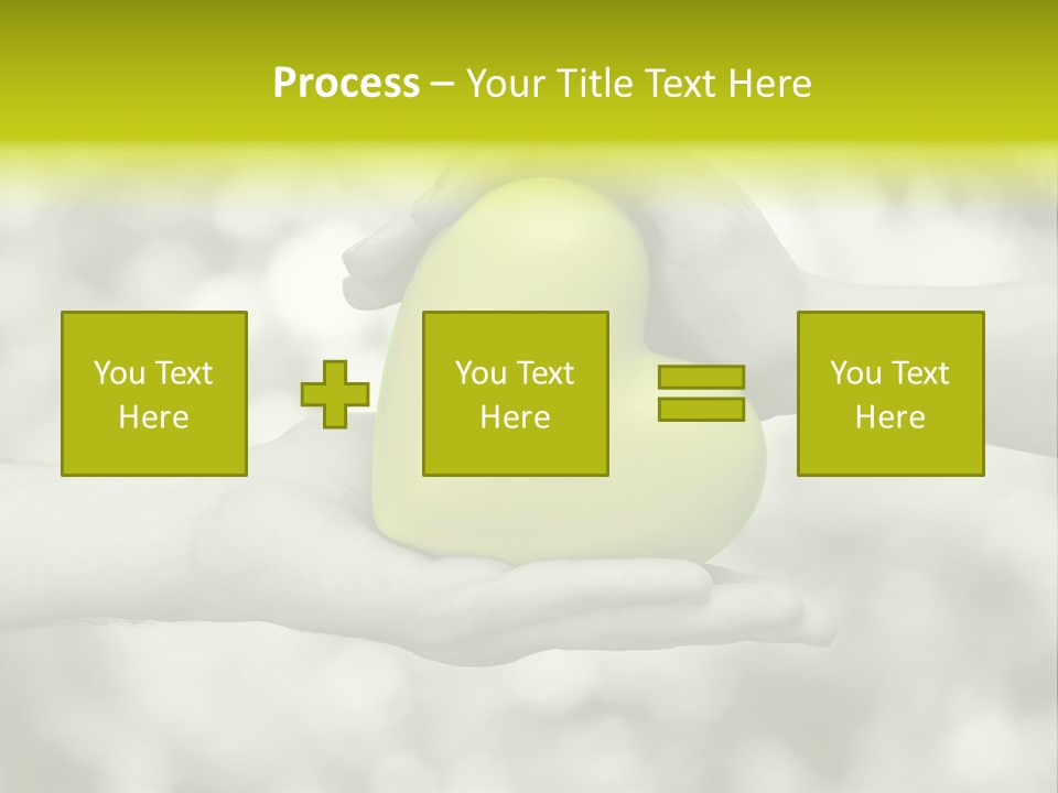 Two Hands Holding A Green Heart Powerpoint Template PowerPoint Template