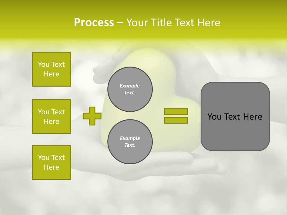 Two Hands Holding A Green Heart Powerpoint Template PowerPoint Template