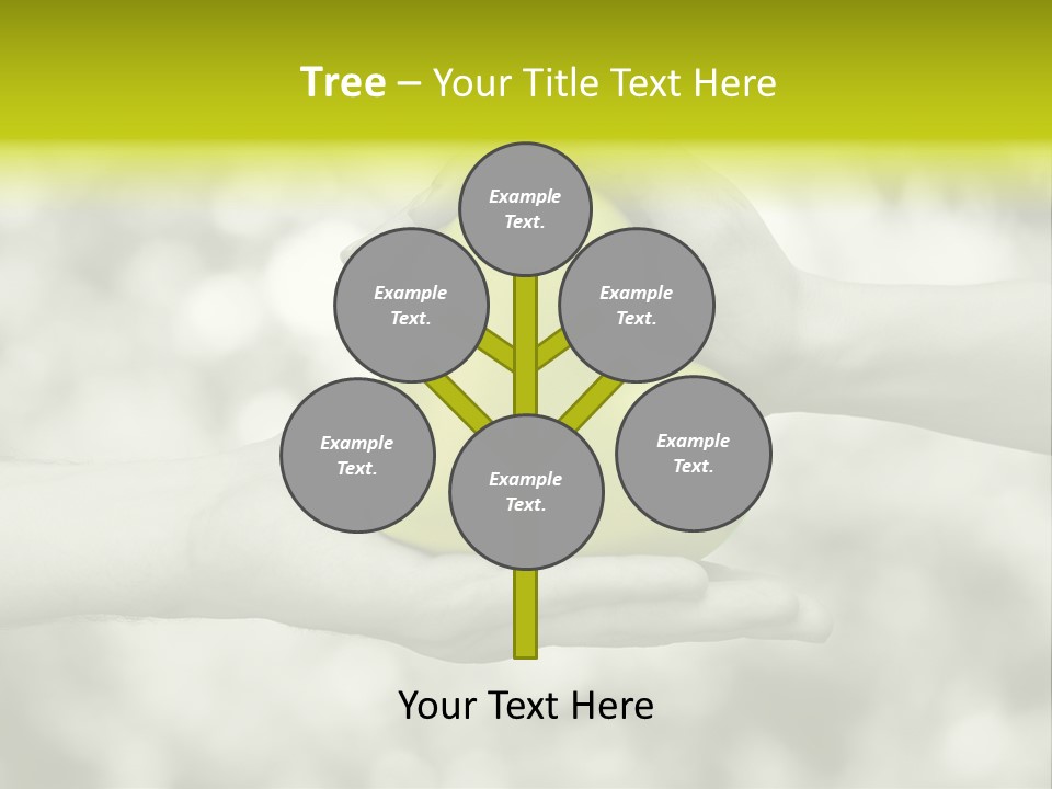 Two Hands Holding A Green Heart Powerpoint Template PowerPoint Template