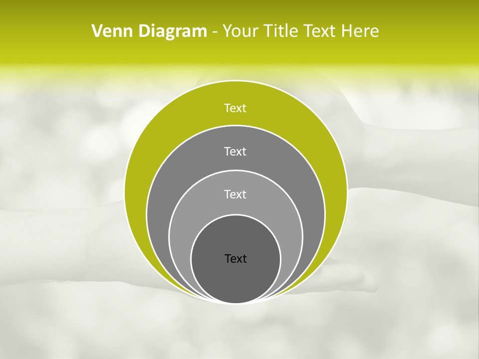 Two Hands Holding A Green Heart Powerpoint Template PowerPoint Template