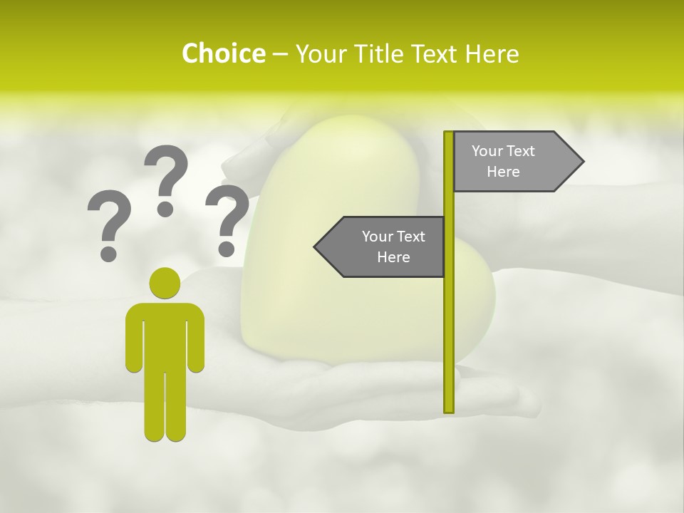 Two Hands Holding A Green Heart Powerpoint Template PowerPoint Template