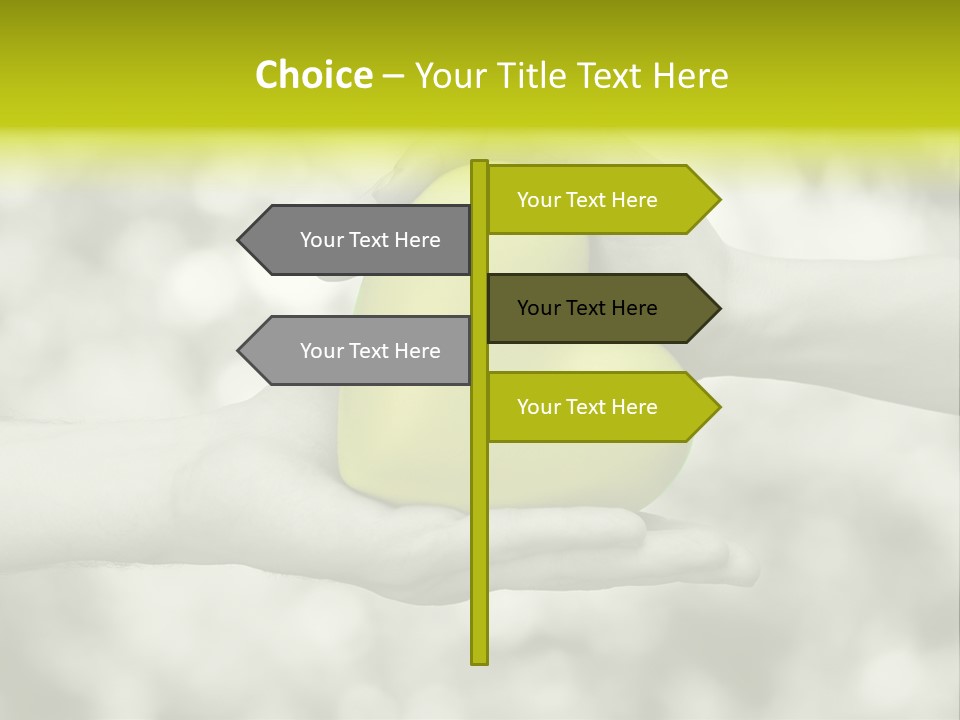 Two Hands Holding A Green Heart Powerpoint Template PowerPoint Template