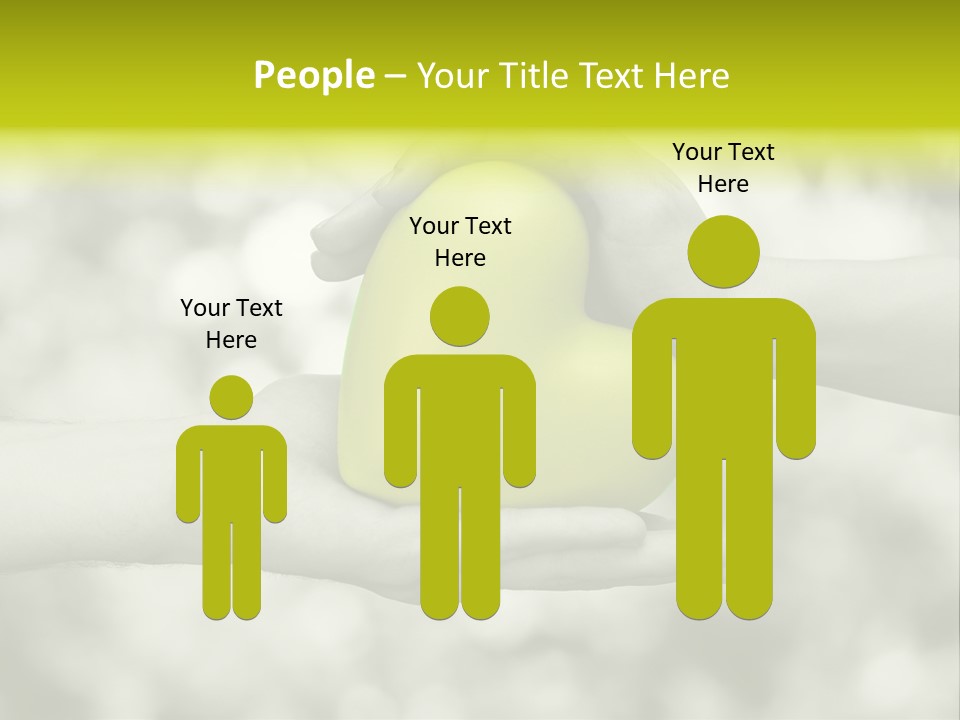 Two Hands Holding A Green Heart Powerpoint Template PowerPoint Template