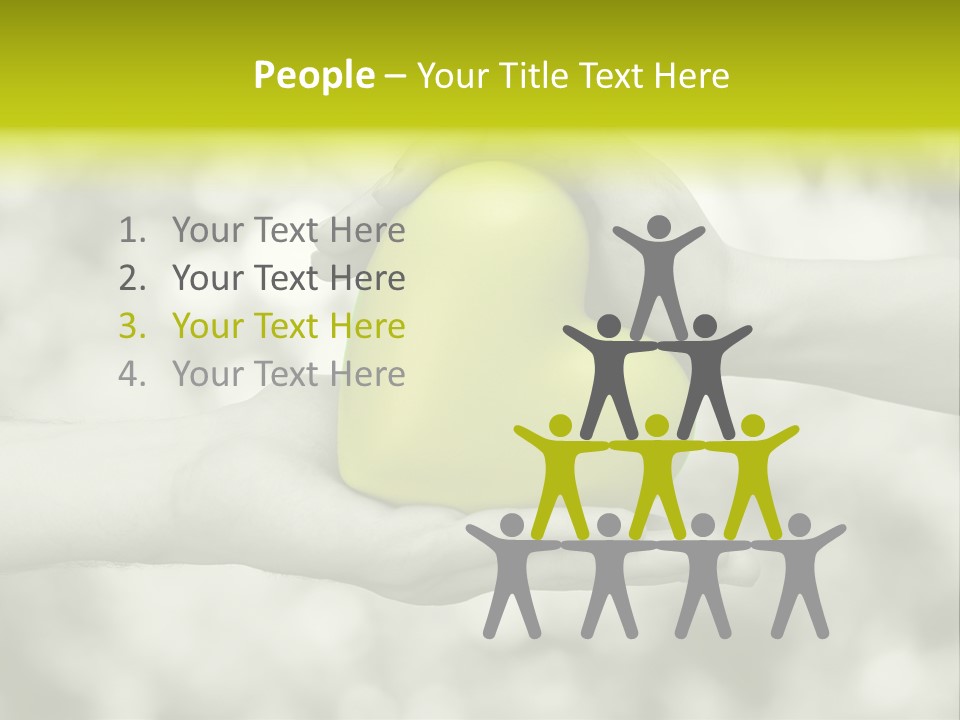 Two Hands Holding A Green Heart Powerpoint Template PowerPoint Template