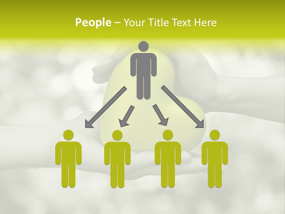 Two Hands Holding A Green Heart Powerpoint Template PowerPoint Template