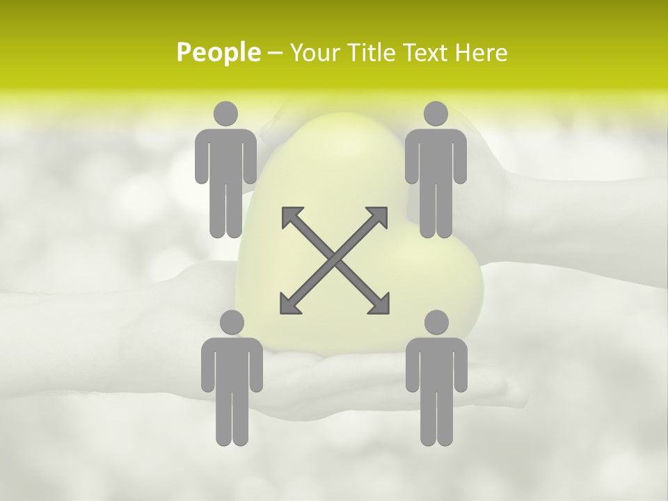 Two Hands Holding A Green Heart Powerpoint Template PowerPoint Template