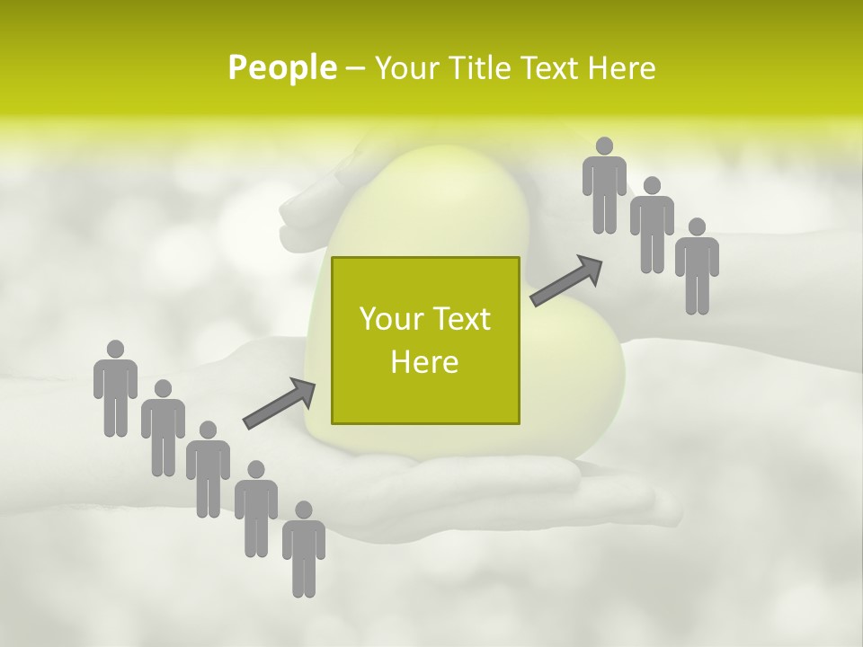 Two Hands Holding A Green Heart Powerpoint Template PowerPoint Template