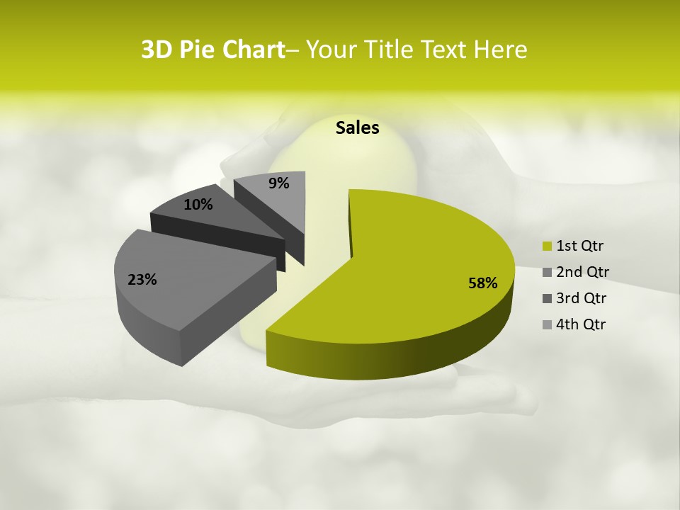 Two Hands Holding A Green Heart Powerpoint Template PowerPoint Template