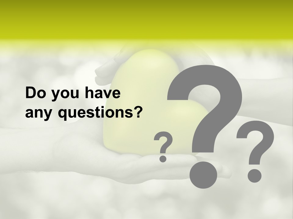 Two Hands Holding A Green Heart Powerpoint Template PowerPoint Template