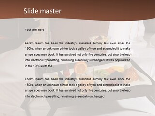 A Bed With A Tray Of Food On Top Of It PowerPoint Template