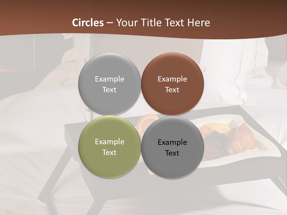 A Bed With A Tray Of Food On Top Of It PowerPoint Template