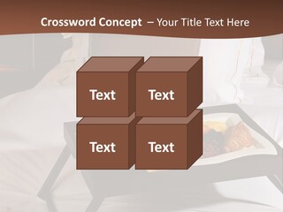 A Bed With A Tray Of Food On Top Of It PowerPoint Template