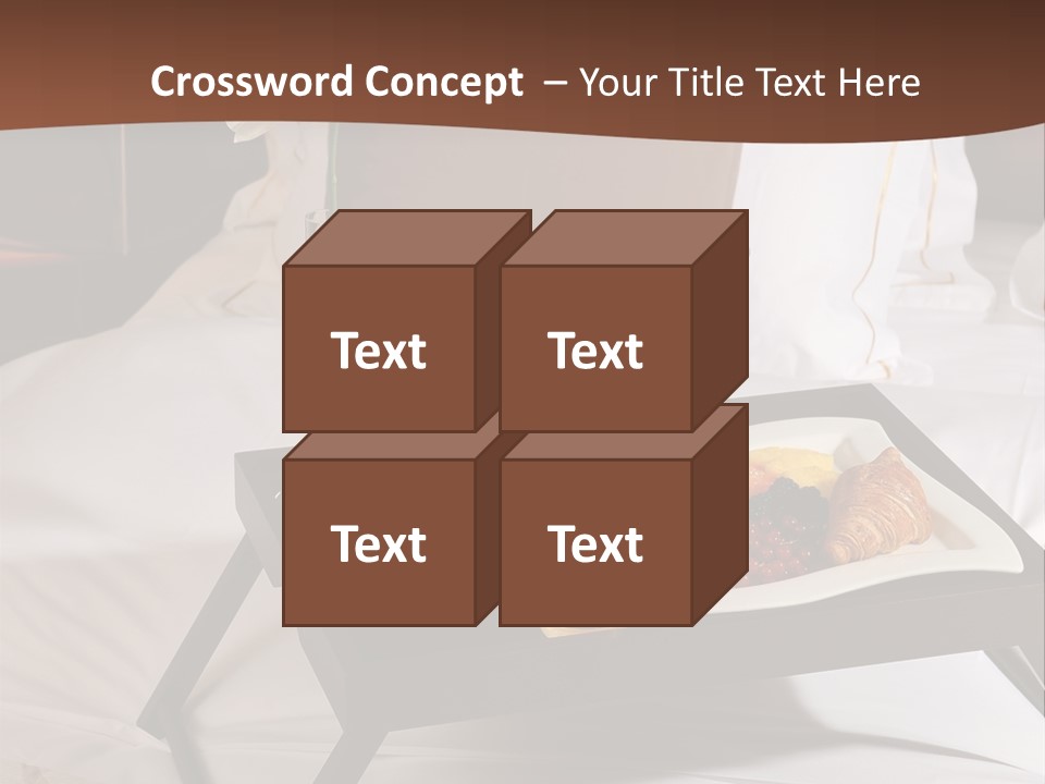A Bed With A Tray Of Food On Top Of It PowerPoint Template