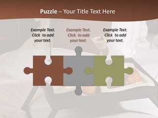 A Bed With A Tray Of Food On Top Of It PowerPoint Template