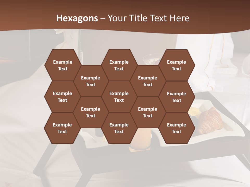 A Bed With A Tray Of Food On Top Of It PowerPoint Template