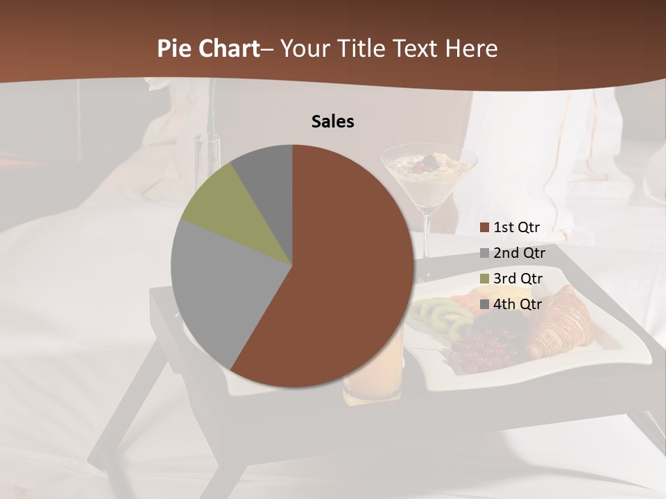 A Bed With A Tray Of Food On Top Of It PowerPoint Template
