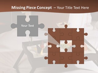 A Bed With A Tray Of Food On Top Of It PowerPoint Template