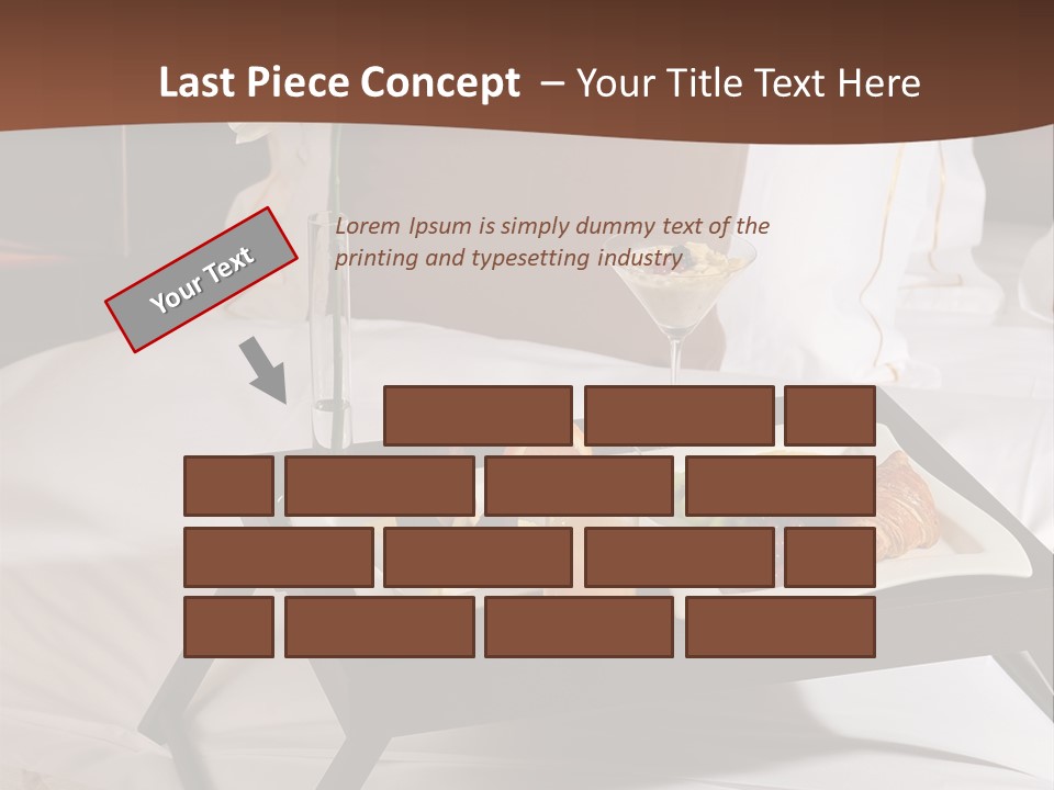 A Bed With A Tray Of Food On Top Of It PowerPoint Template