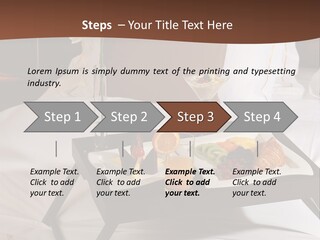 A Bed With A Tray Of Food On Top Of It PowerPoint Template