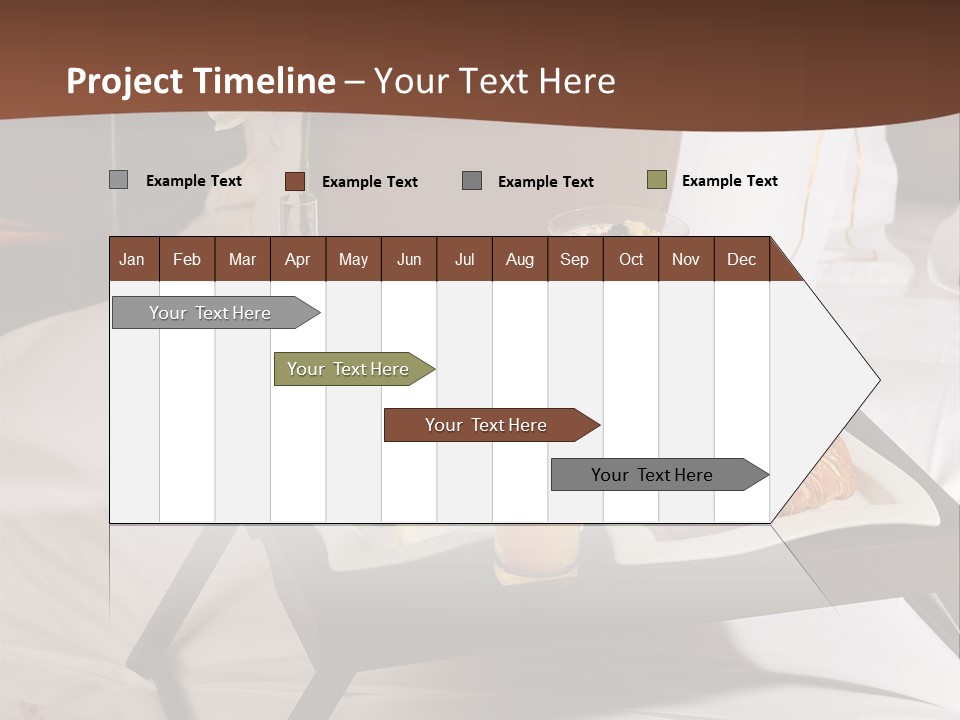 A Bed With A Tray Of Food On Top Of It PowerPoint Template
