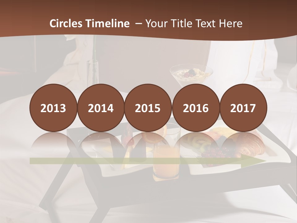 A Bed With A Tray Of Food On Top Of It PowerPoint Template