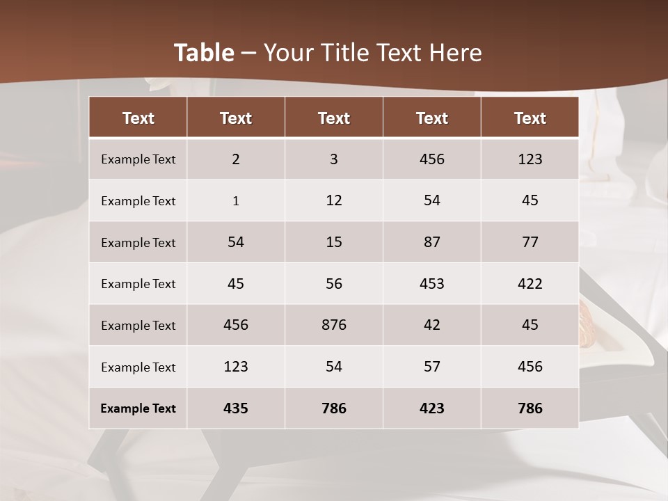 A Bed With A Tray Of Food On Top Of It PowerPoint Template