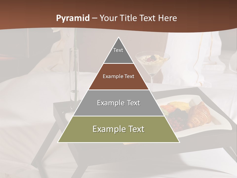 A Bed With A Tray Of Food On Top Of It PowerPoint Template