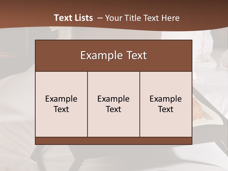 A Bed With A Tray Of Food On Top Of It PowerPoint Template