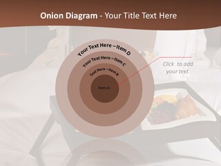 A Bed With A Tray Of Food On Top Of It PowerPoint Template