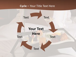 A Bed With A Tray Of Food On Top Of It PowerPoint Template
