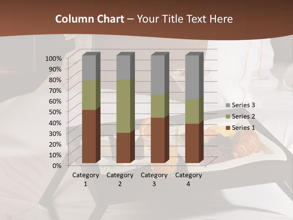A Bed With A Tray Of Food On Top Of It PowerPoint Template