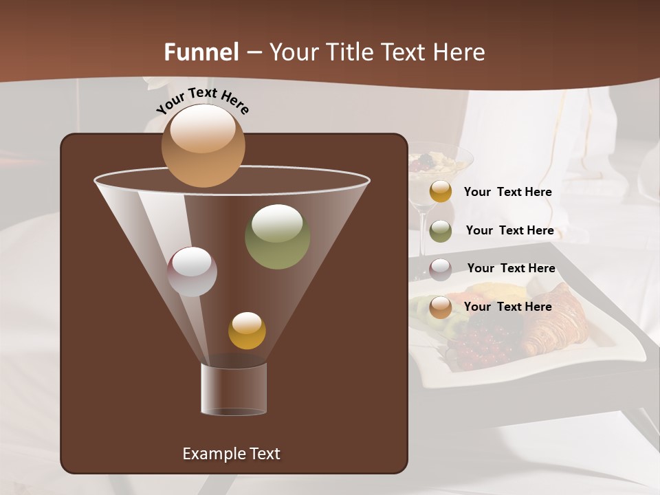 A Bed With A Tray Of Food On Top Of It PowerPoint Template