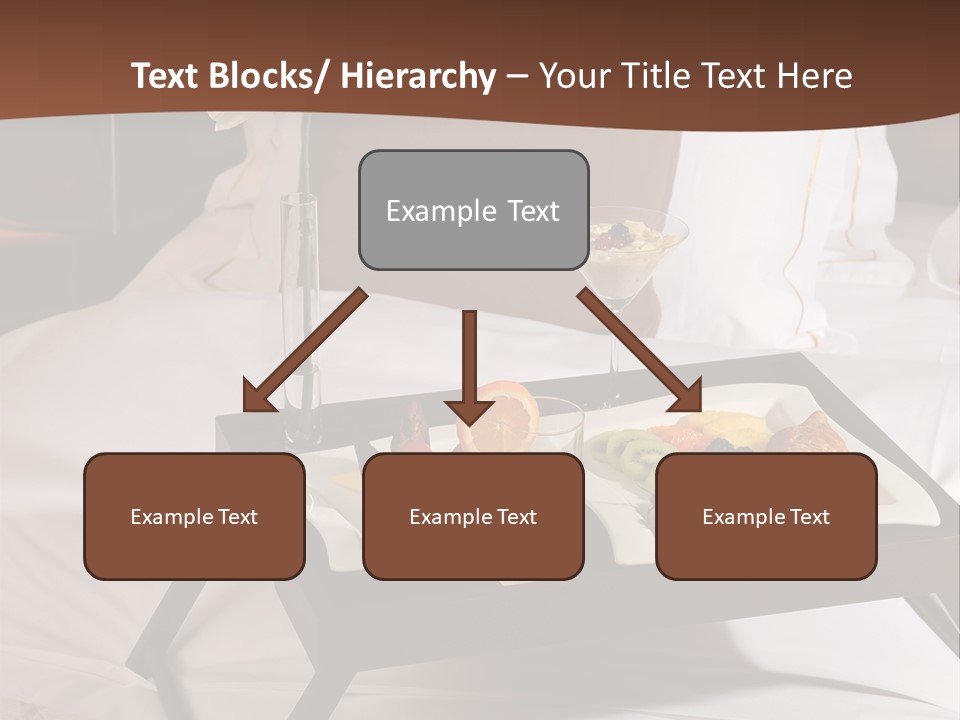 A Bed With A Tray Of Food On Top Of It PowerPoint Template